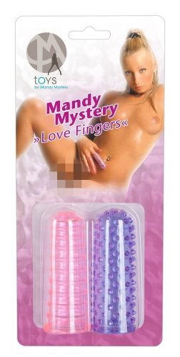 Orion Mandy Mystery Love Fingers - Рельєфні насадки на пальці, 8х2.5 см (2 шт)